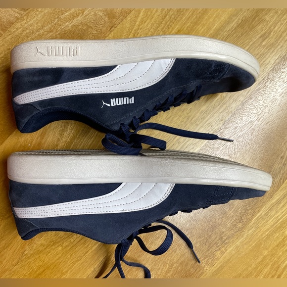 Men’s navy blue/white Puma Suede Classic shoes - Picture 3 of 6